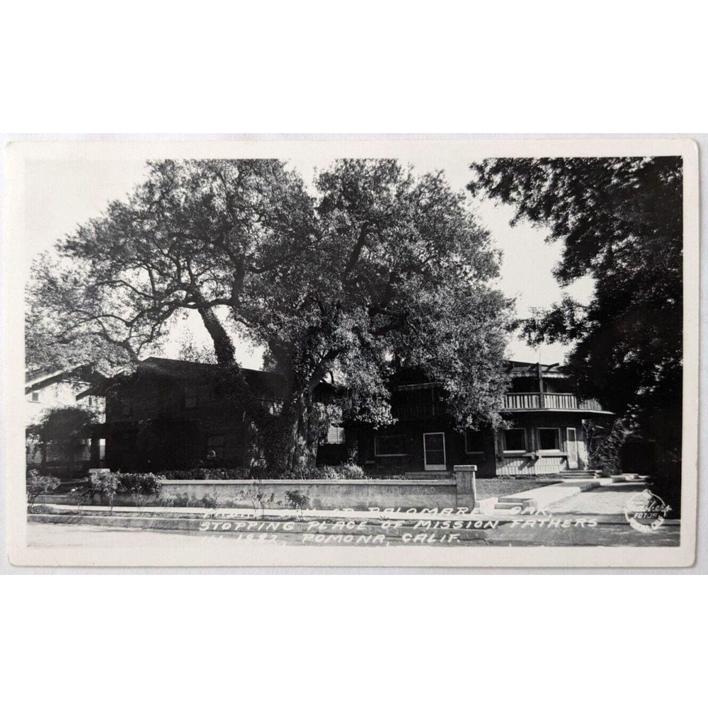 Pomona California Padre Oak Mission Fathers Frasher's Photo RPPC c1930s Postcard